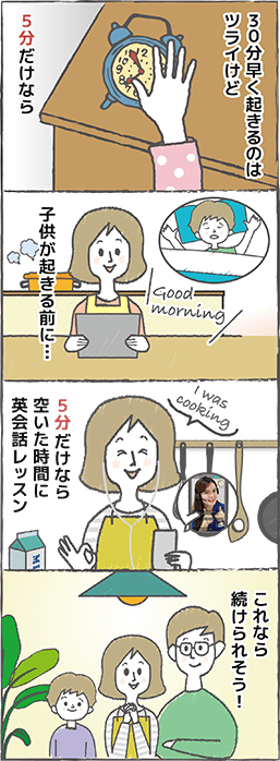 忙しい早朝に5分だけレッスン